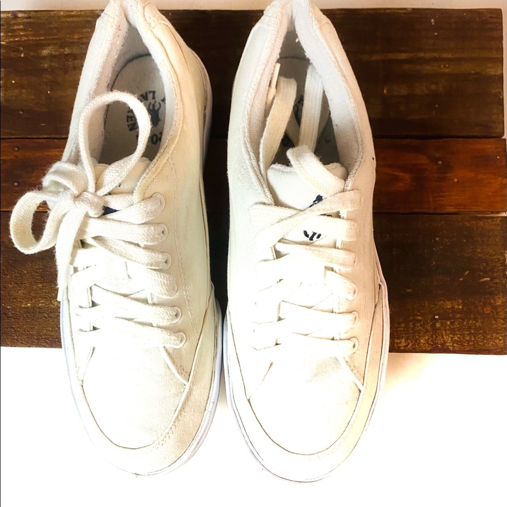 Ralph Lauren Polo  Shoes White Canvas Sz 7.5B - Picture 2 of 9
